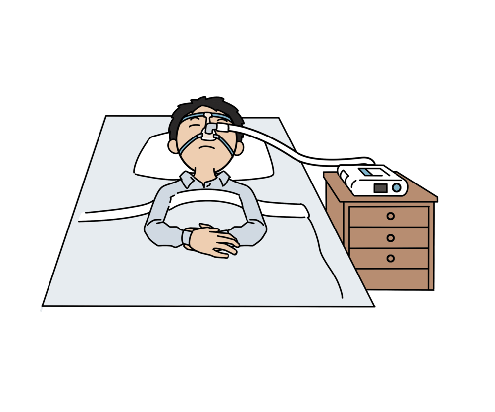 CPAP装着のイラスト